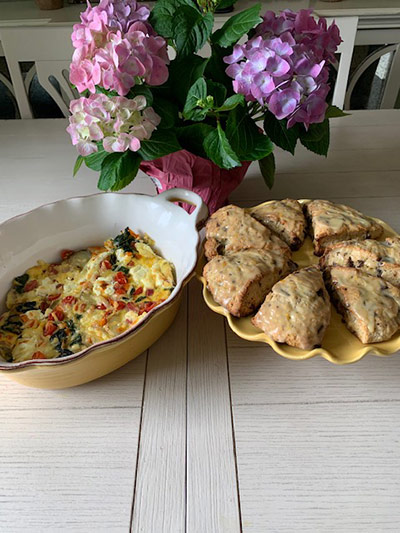 Chocolate Chunk Orange Scones with Orange Glaze