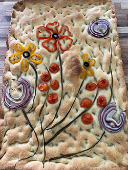 Decorated Focaccia Bread